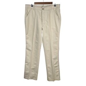 Vtg‎ Levis Action Slacks Mens Beige Twill Tailored Fit Flat Front Pants 36 x 34